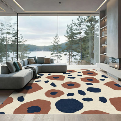 Terracotta Navy Bloom Scatter Rug