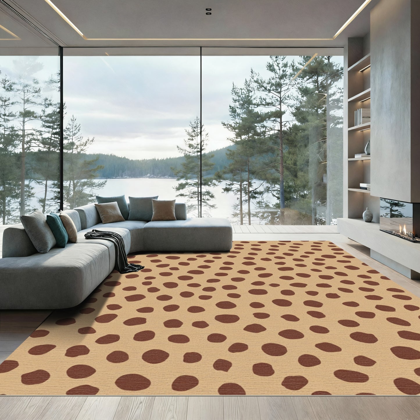 Earthy Tan Speckled Camo Rug