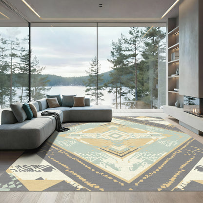Geometric Boho Diamond Stripe Rug