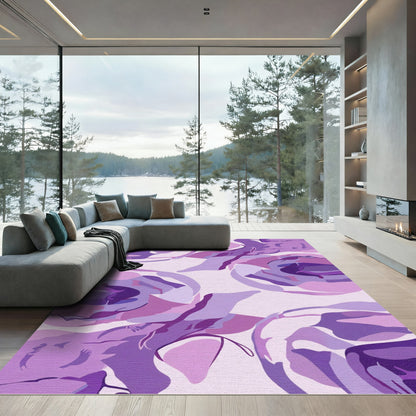 Purple Abstract Swirls Rug