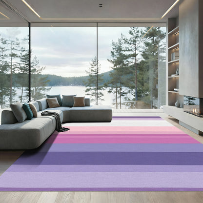 Subtle Purple Pink Gradient Stripes Rug