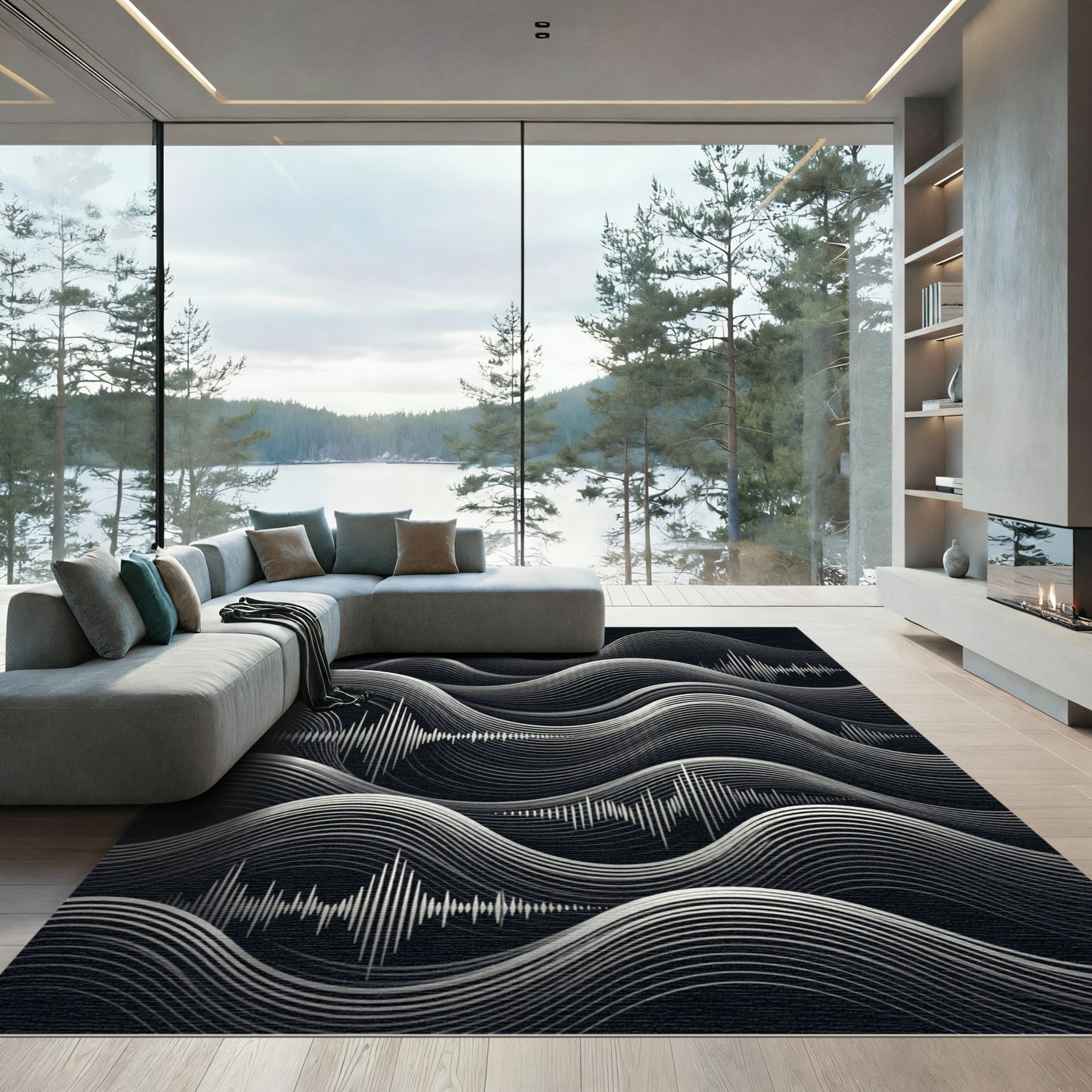 Monochromatic Soundwave Abstract Waves Rug