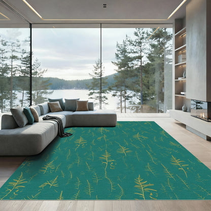 Golden Fern Botanicals Teal Rug