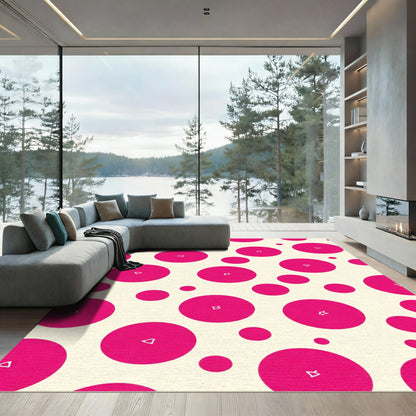 Bold Magenta Polka Dot Scatter Rug
