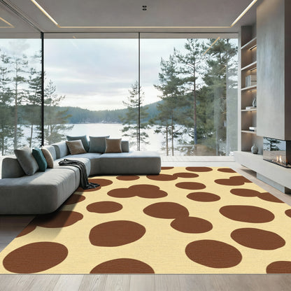 Brown Cream Polka Dot Rug
