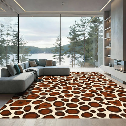 Brown Leopard Spots Contemporary Design Rug