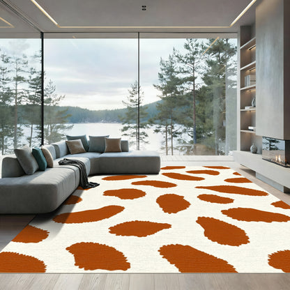 Brown Cow Spots Abstract Spots Rug