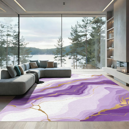 Amethyst Swirl Gold Veins Rug