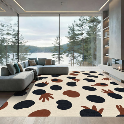 Warm Earthy Abstract Organic Shapes Rug