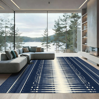 Bold Indigo Gradient Stripe Rug