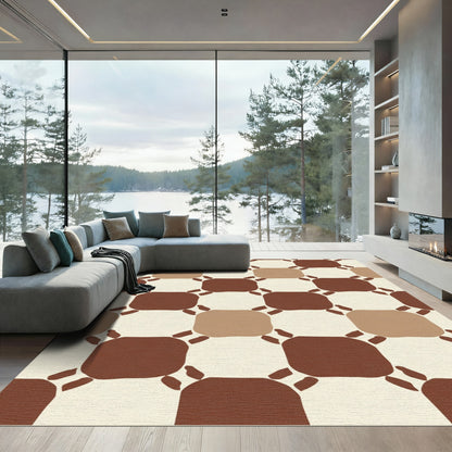 Earthy Tones Interlocking Squares Rug