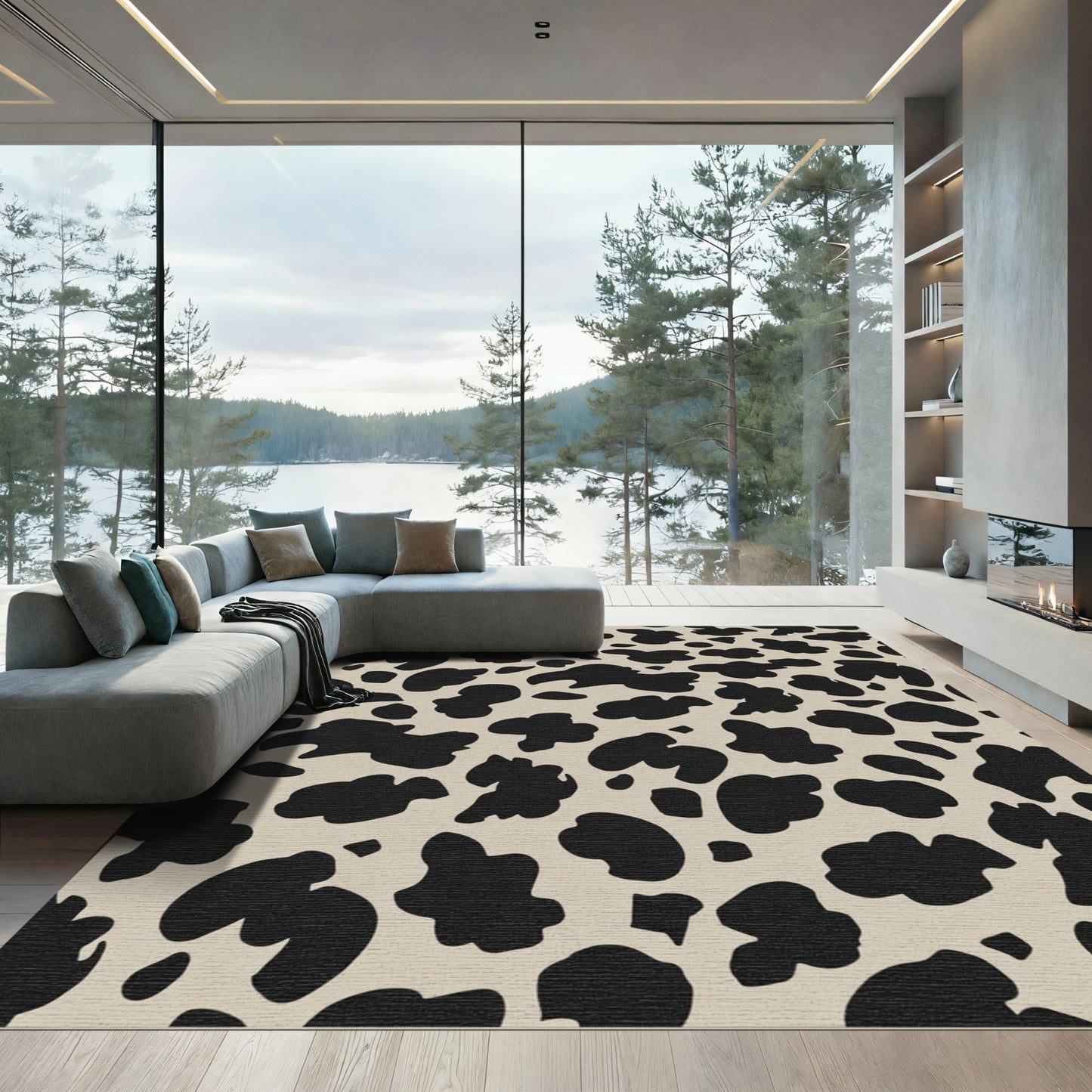 Black Cow Spot Spotting Rug