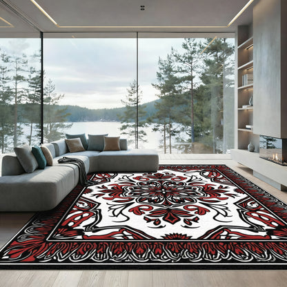 Crimson Classic Floral Medallion Rug