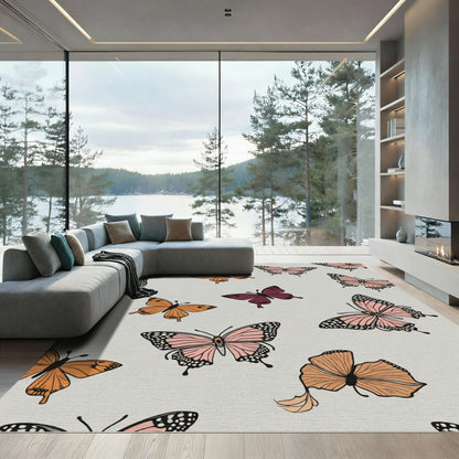 Whimsical Flying Butterfly Collection Rug