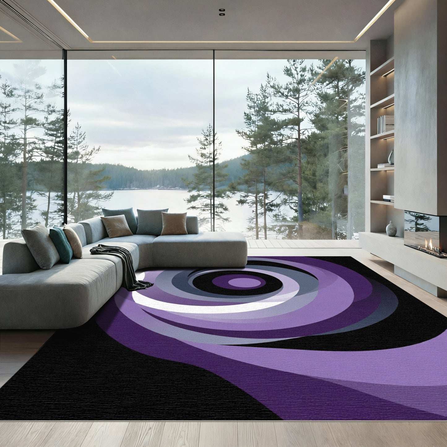 Amethyst Swirl Modern Abstract Rug