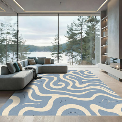Abstract Serene Swirl Flow Rug
