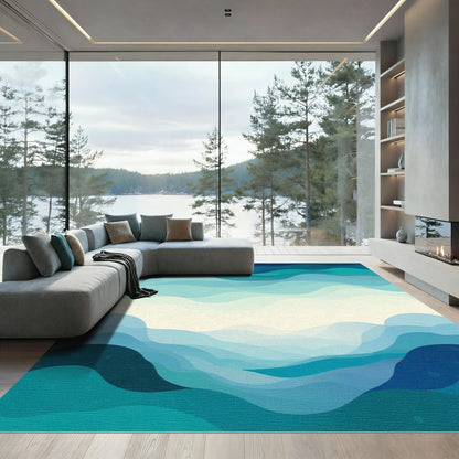 Oceanic Wave Abstract Gradient Rug