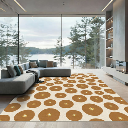 Terracotta Botanical Circle Cluster Rug