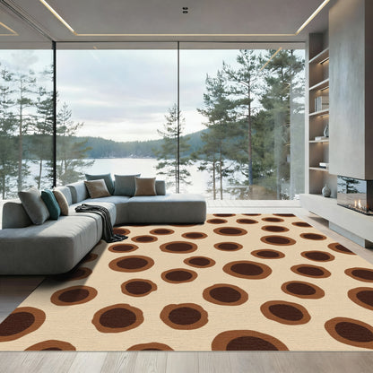 Brown Organic Circles Background Rug
