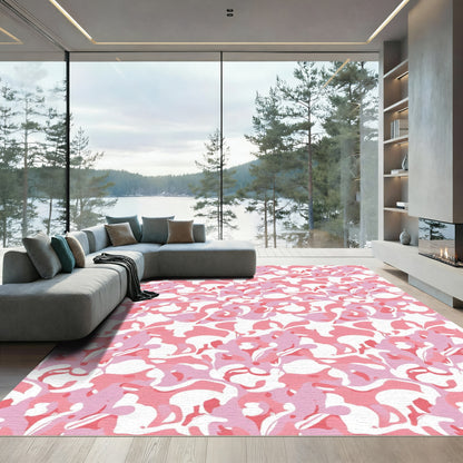 Pink Camo Abstract Overlay Rug