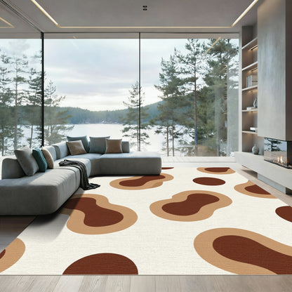 Abstract Coffee Bean Organic Shapes Rug