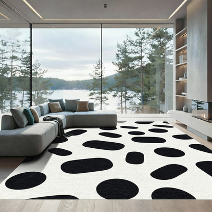 Monochromatic Oval Dot Sprinkle Rug