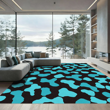 Aqua Blue Blob Scatter Rug