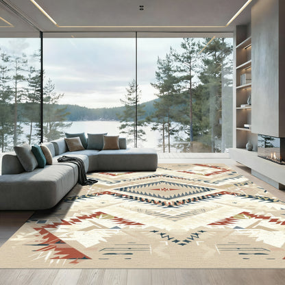 Geometric Diamond Southwest Tribal Arrangement Rug