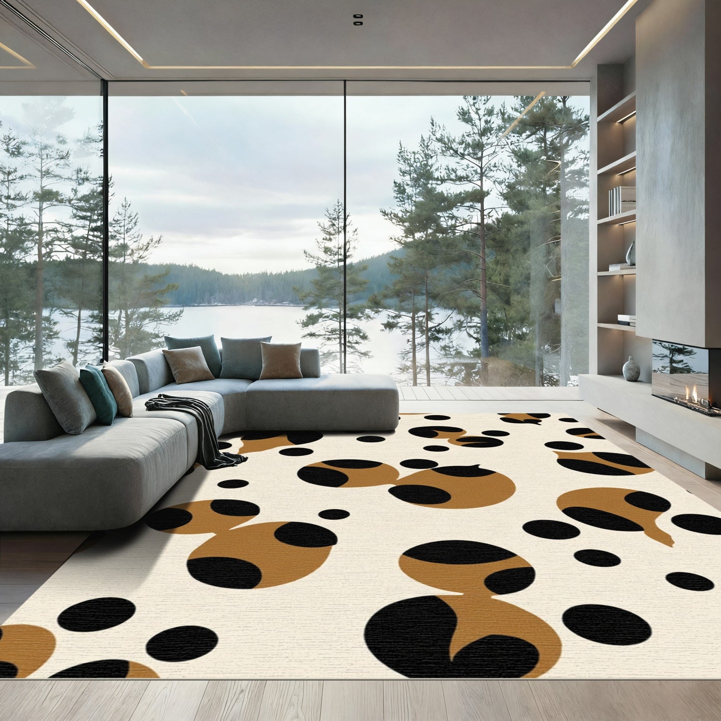 Brown Black Polka Dot Harmony Rug