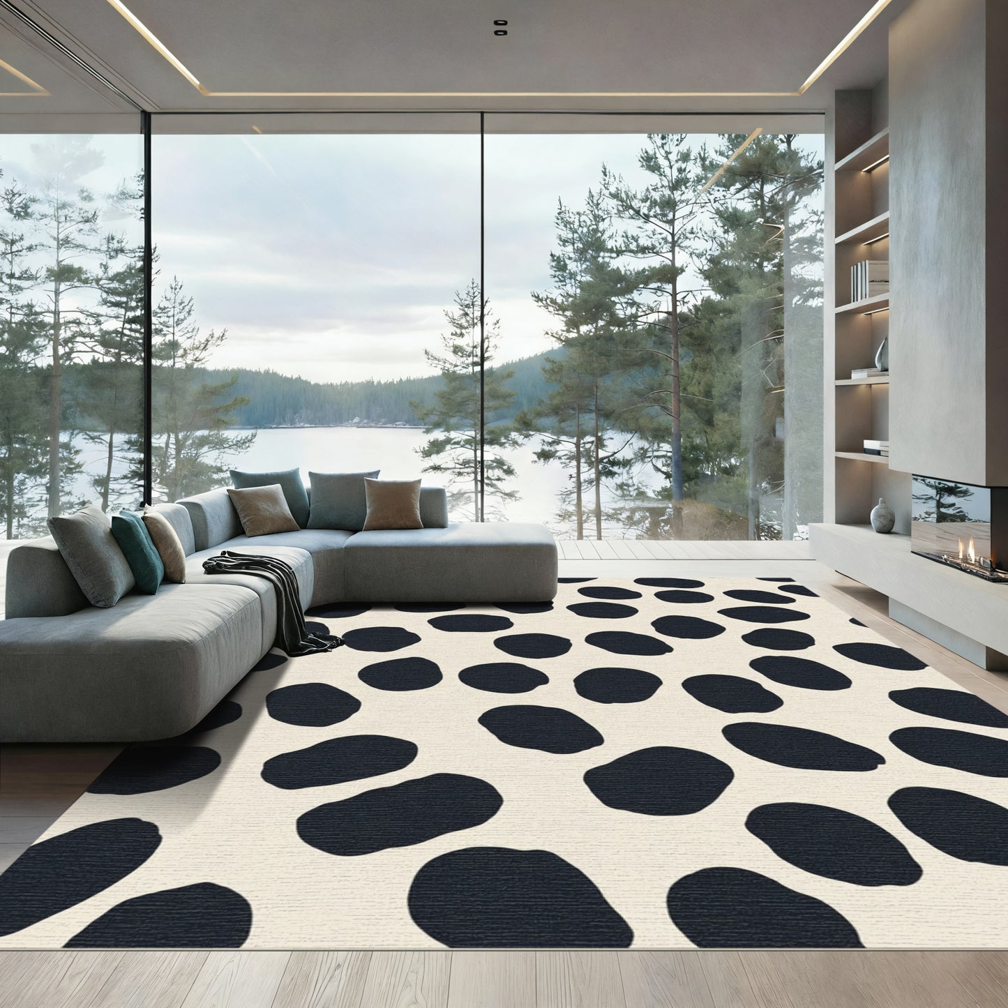 Black Spot Organic Field Rug