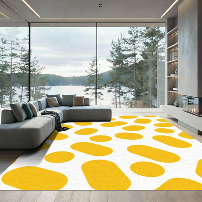 Bright Yellow Capsule Dot Blend Rug