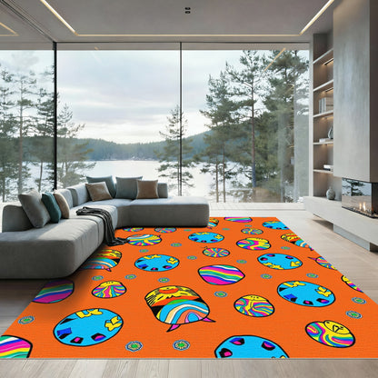 Psychedelic Orbs Vibrant Abstract Swirls Rug