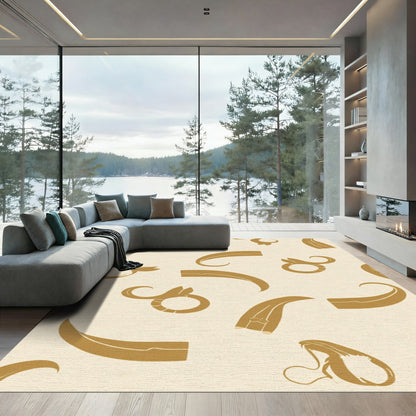 Golden Horn And Spiral Seamless Rug