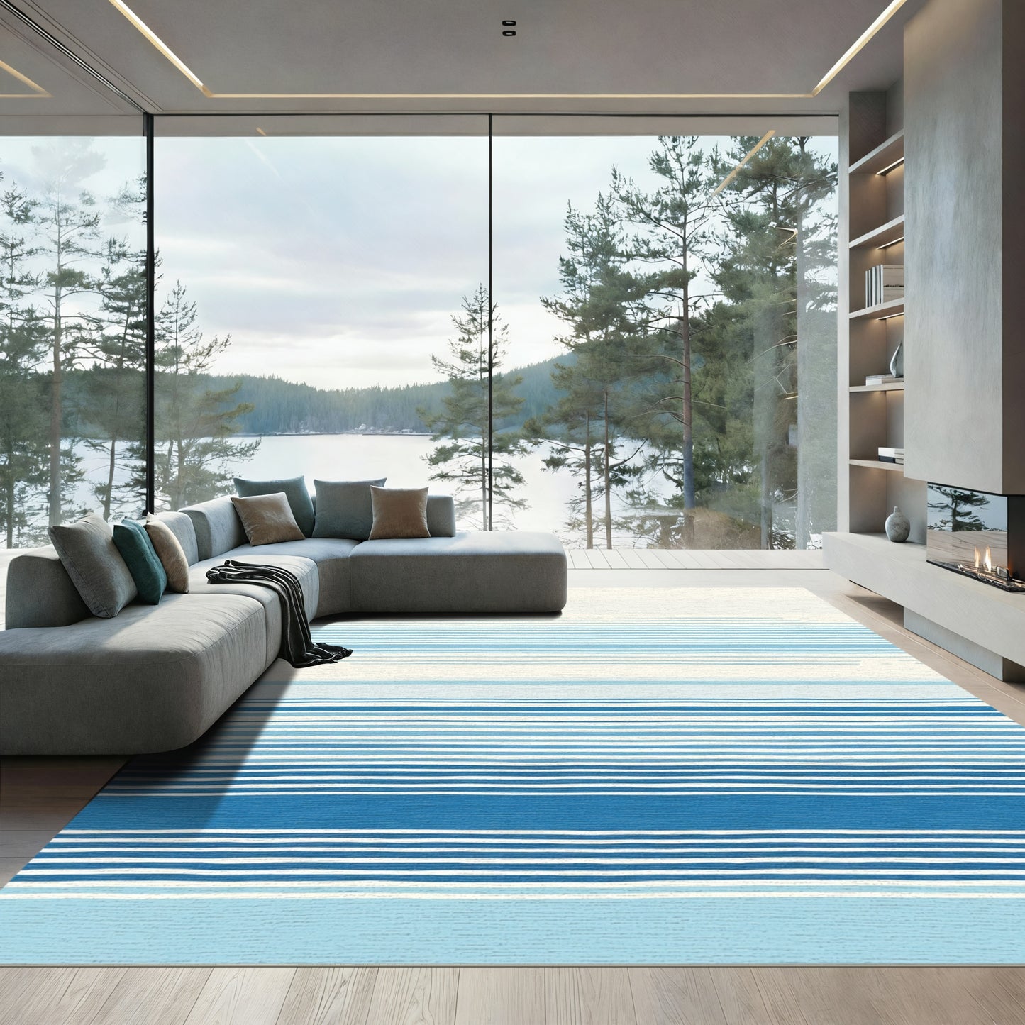 Oceanic Hue Striped Horizon Rug