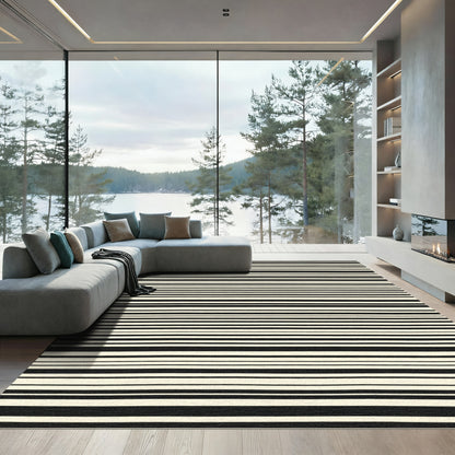 Monochrome Horizontal Stripe Rug