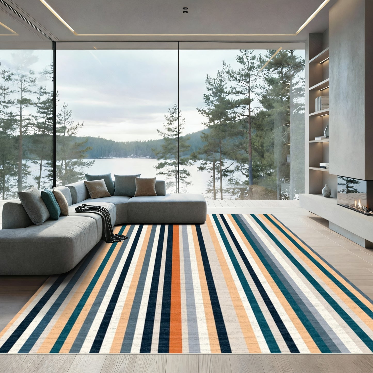 Modern Coastal Stripe Rug