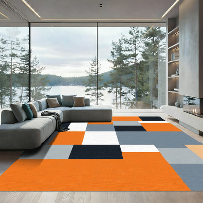 Bold Geometric Block Color Rug
