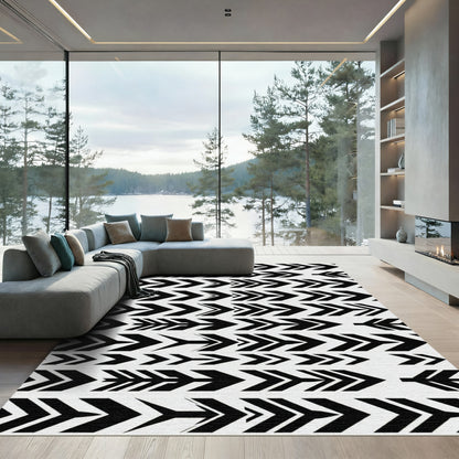 Black Chevrons Repeating Arrow Composition Rug