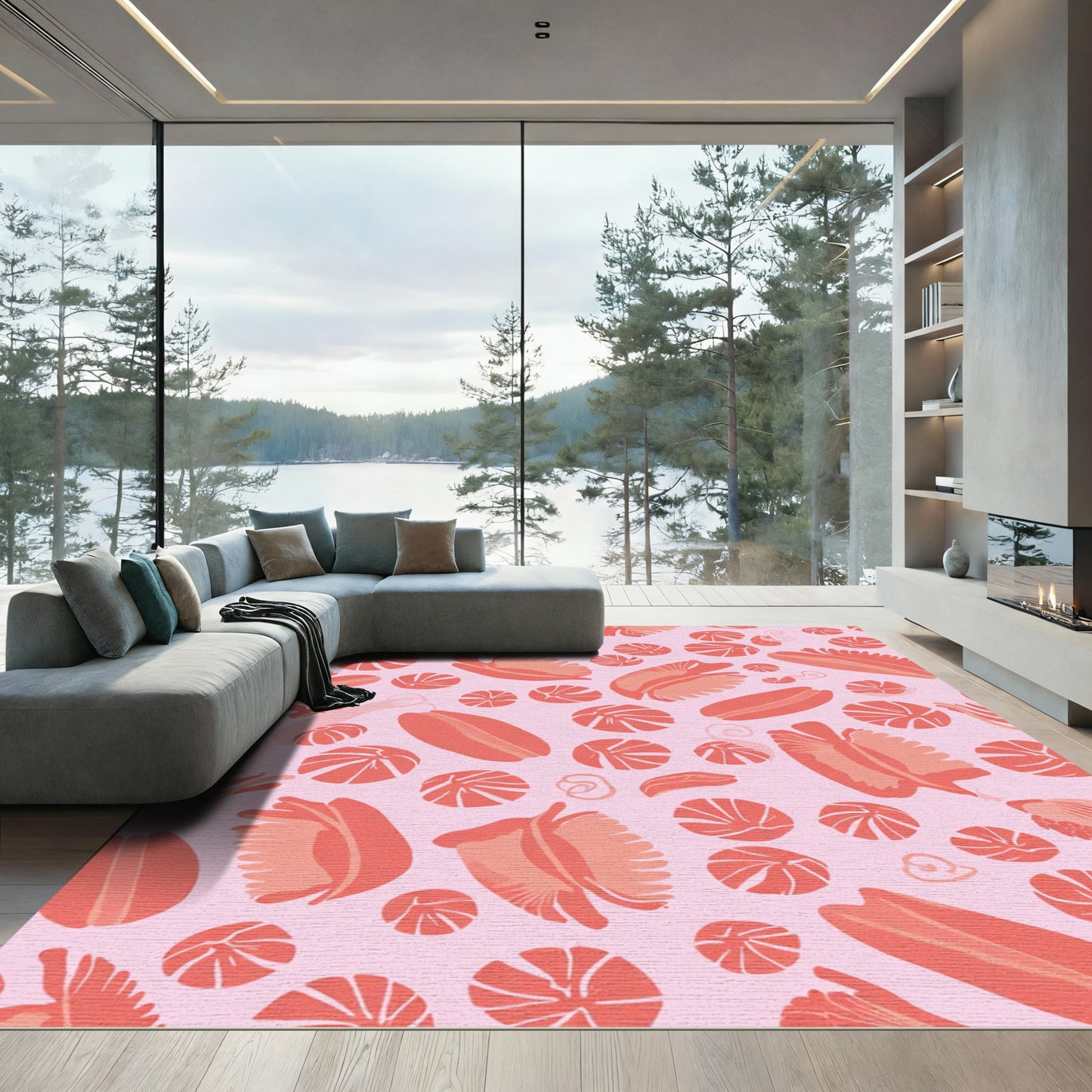 Coral Bloom Organic Elements Rug