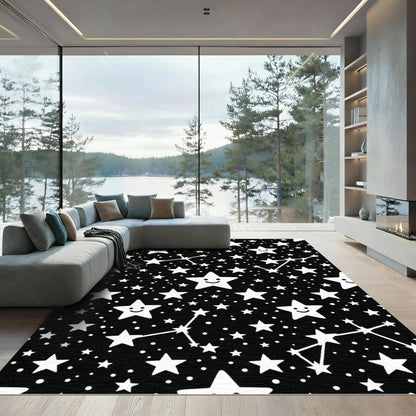 Whimsical Starry Night Constellation Rug