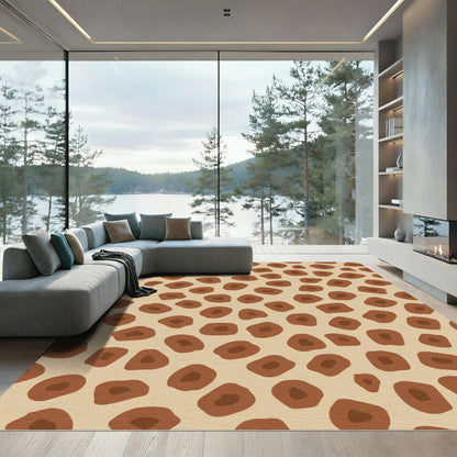 Brown Spots Abstract Organic Rug