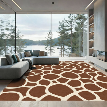 Brown Animal Hide Organic Shapes Rug