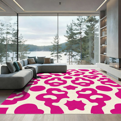 Bold Magenta Floral Abstract Rug