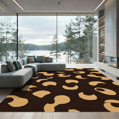Chic Ochre Organic Shapes Rug