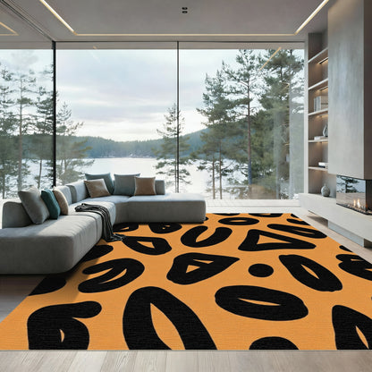Bold Orange Abstract Spots Rug