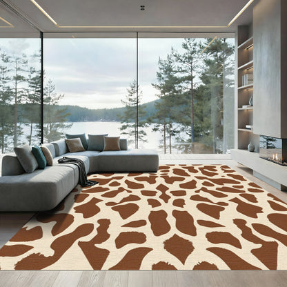 Brown Tan Giraffe Spots Rug