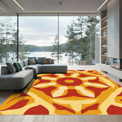 Terra Cotta Floral Medallion Rug