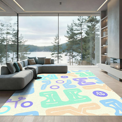 Abstract Mid Century Forms Rug
