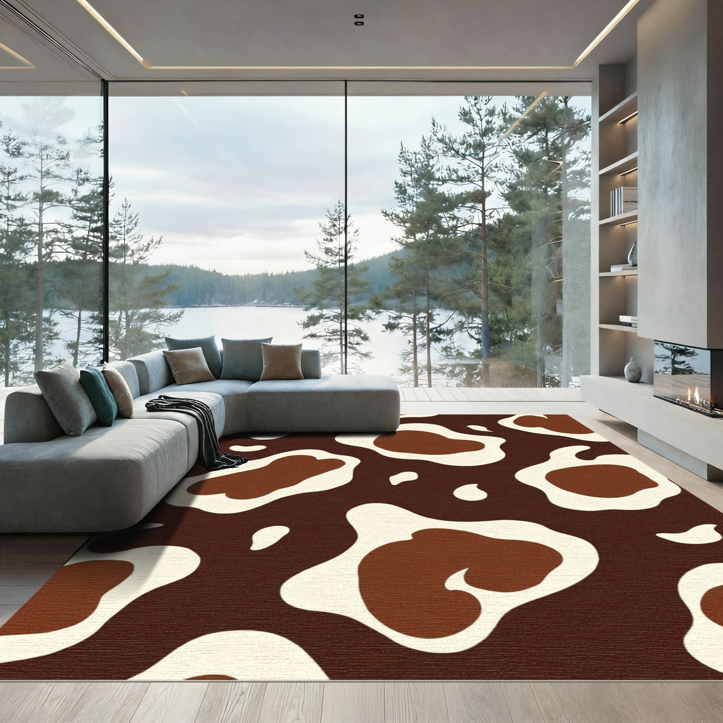 Brown Cream Holstein Spots Rug