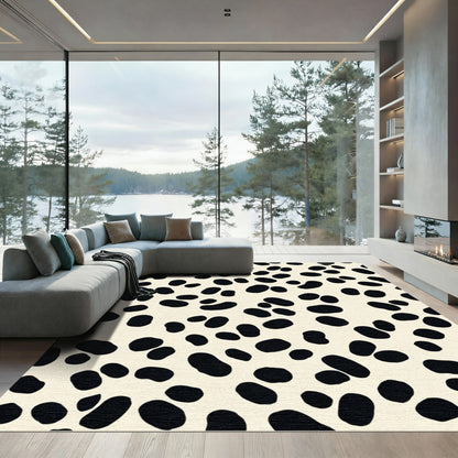 Cream and Black Spotty Scatter Rug